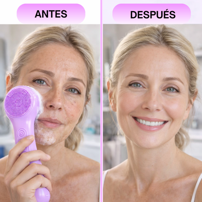 Cepillo Facial Eléctrico de Silicona con Tecnología de Calor y Vibración – 5 Intensidades