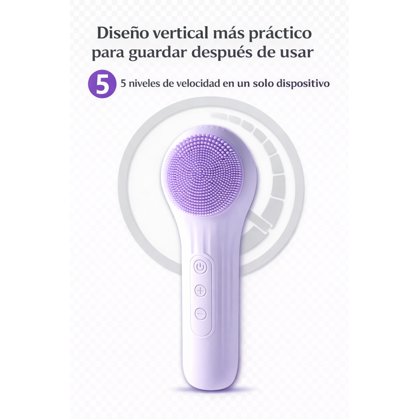 Cepillo Facial Eléctrico de Silicona con Tecnología de Calor y Vibración – 5 Intensidades