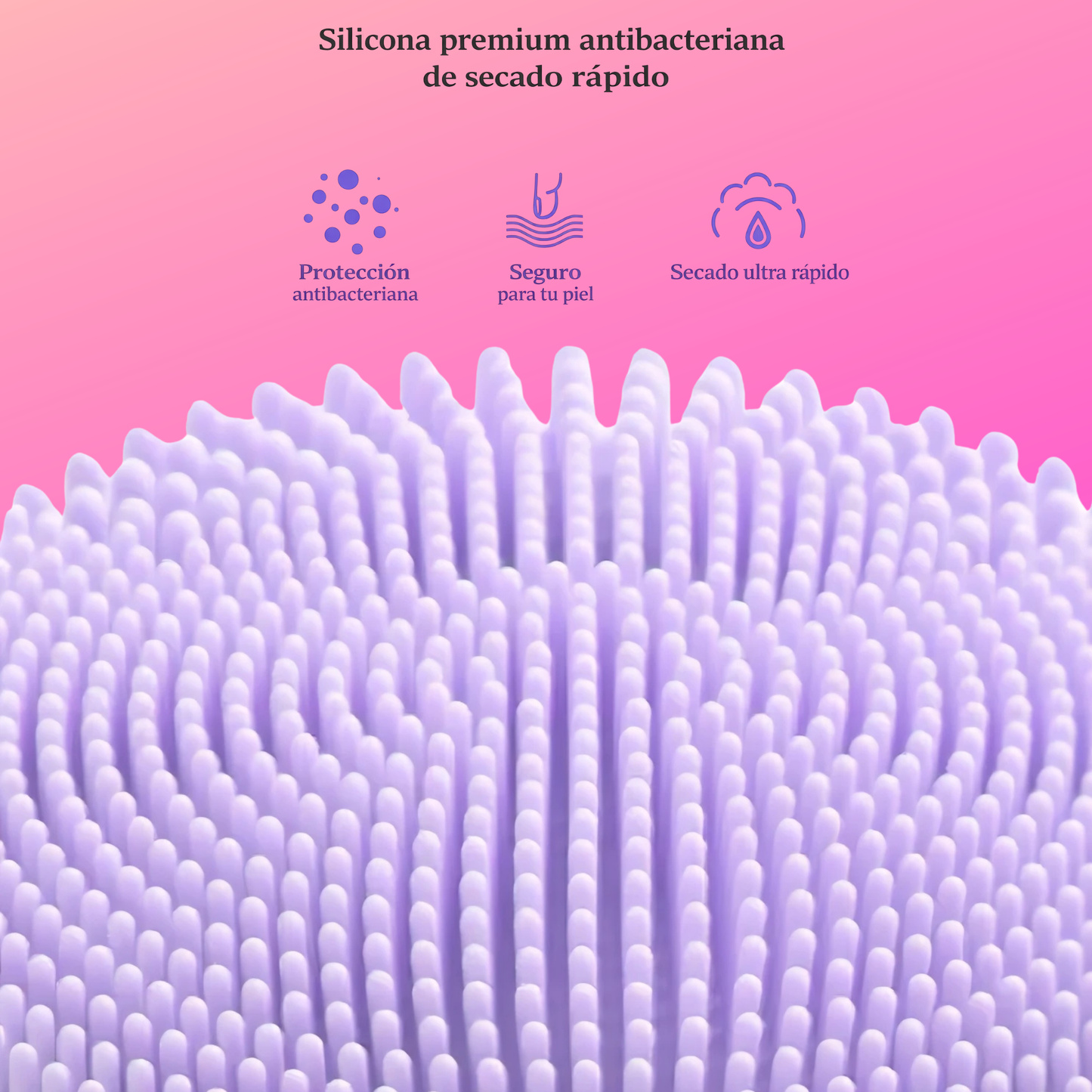 Cepillo Facial Eléctrico de Silicona con Tecnología de Calor y Vibración – 5 Intensidades